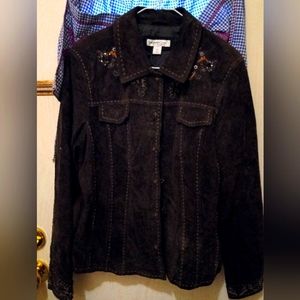 Coldwater creek suede leather jacket